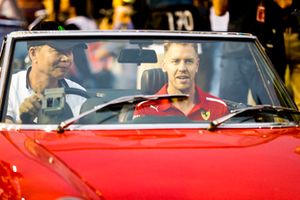 Sebastian Vettel, Ferrari, on the drivers' parade