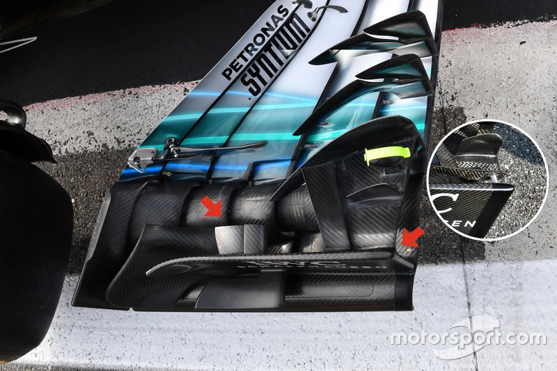 Mercedes-AMG F1 W09 detalle del alerón frontal