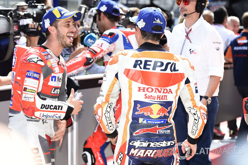 Ganador de la pole Marc Marquez, Repsol Honda Team, segundo Andrea Dovizioso, Ducati Team