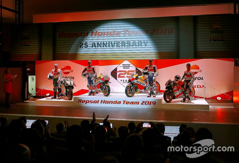 Mick Doohan, Alex Criville, Marc Márquez y Jorge Lorenzo, Repsol Honda Team