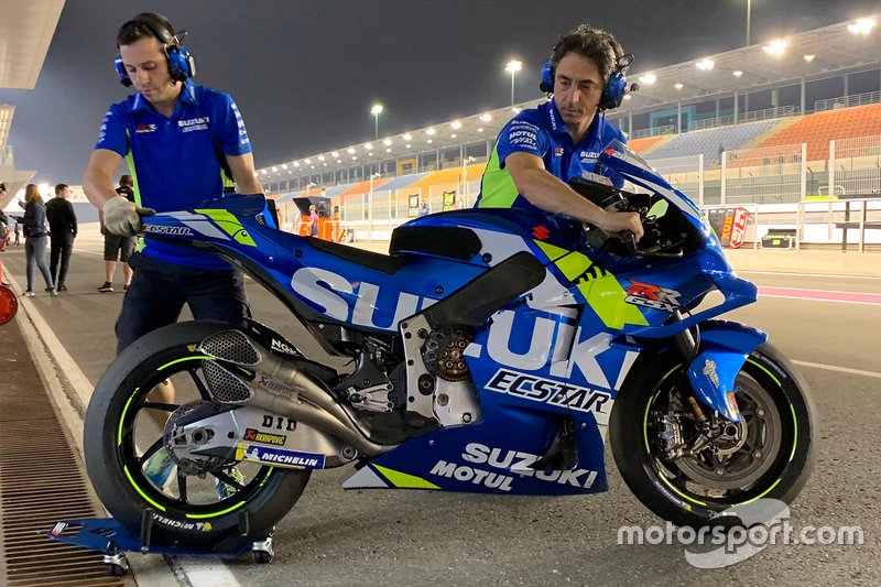 Exhaust detail on the Suzuki MotoGP bike