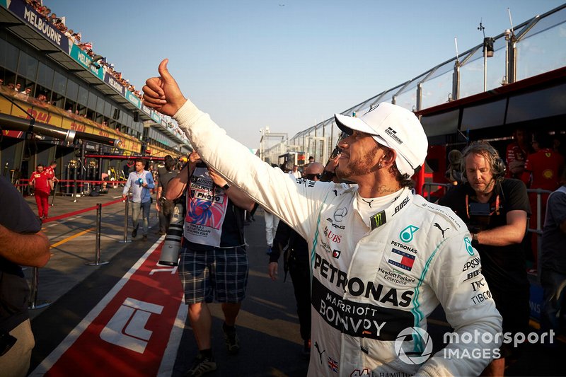Lewis Hamilton, Mercedes AMG F1, celebrates pole