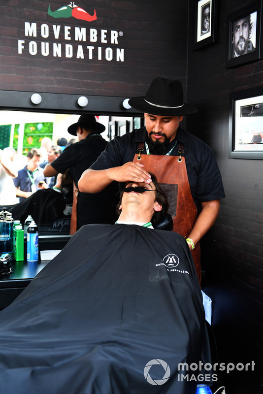 Esteban Gutierrez at Movember Barbers shop