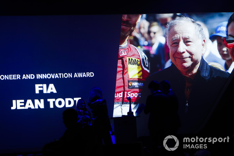 FIA President Jean Todt receives the Pioneer and Innovation Award