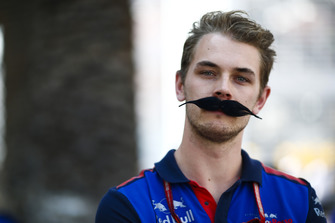 A Toro Rosso team member sports a flamboyant moustache