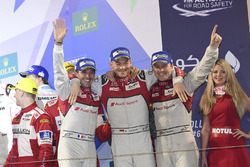 LMP1 Podium: second place #7 Audi Sport Team Joest Audi R18: Marcel Fässler, Andre Lotterer, Benoit Tréluyer