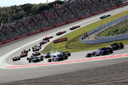 Lewis Hamilton, Mercedes-Benz F1 W08 leads at the start of the race
