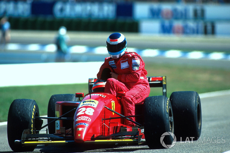 Hockenheim 1995: Mika Häkkinen (McLaren) menumpang Gerhard Berger (Ferrari)