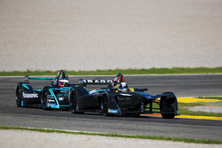 Jérôme D'Ambrosio, Dragon Racing devant Mitch Evans, Panasonic Jaguar Racing