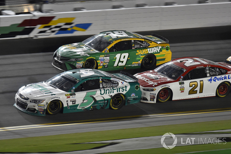 Kasey Kahne, Hendrick Motorsports Chevrolet, Ryan Blaney, Wood Brothers Racing Ford,, Daniel Suárez,