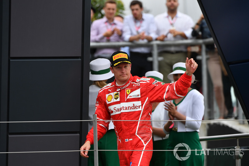 Kimi Raikkonen, Ferrari on the podium