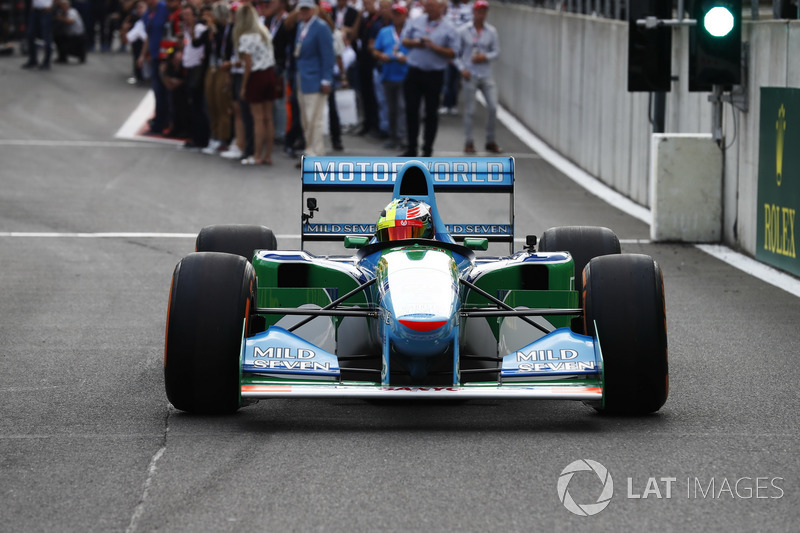 Mick Schumacher drives a Benetton B194