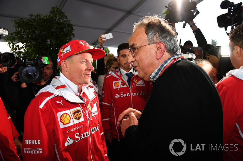 Sergio Marchionne, CEO FIAT and Kimi Raikkonen, Ferrari at Ferrari 70th Anniversary