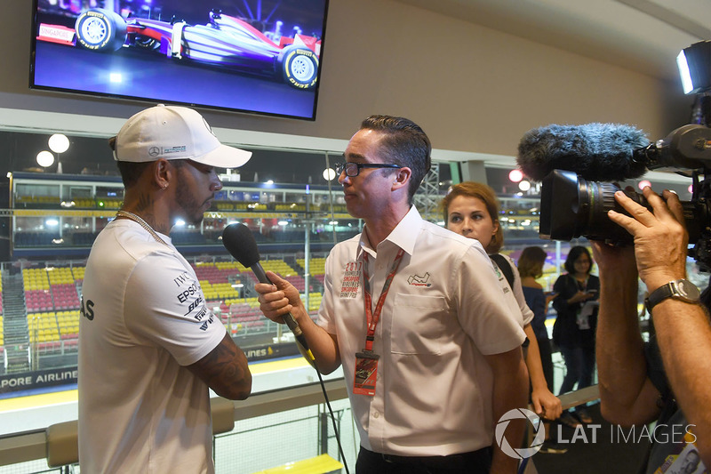 Lewis Hamilton, Mercedes AMG F1 is interviewed