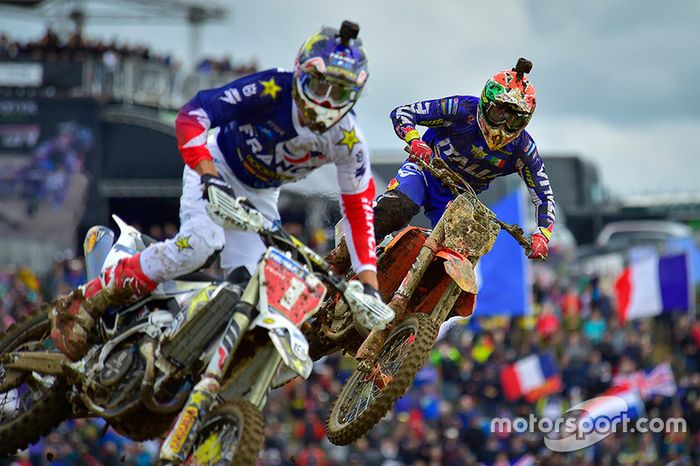 Gautier Paulin, Team Francia, y Tony Cairoli, Team Italia