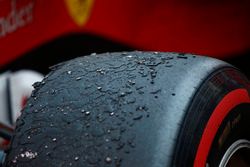 The tyres of Sebastian Vettel, Ferrari SF70H, at the end of the race