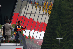 Daniel Ricciardo, Red Bull Racing, celebrates his third place on the podium