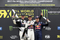 Podium: Winnaar Mattias Ekström, EKS, Audi S1 EKS RX Quattro, tweede plaats Johan Kristoffersson, PS