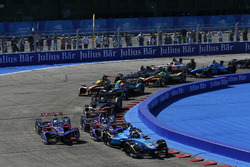 Sébastien Buemi, Renault e.Dams, leads Jose Maria Lopez, DS Virgin Racing, at the start of the race