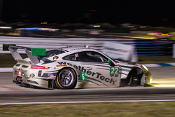 #22 Alex Job Racing Porsche 991 GT3 R: Cooper MacNeil, Leh Keen, Gunnar Jeannette missing a wheel