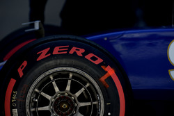 Pirelli tyre on the car of Marcus Ericsson, Sauber C35