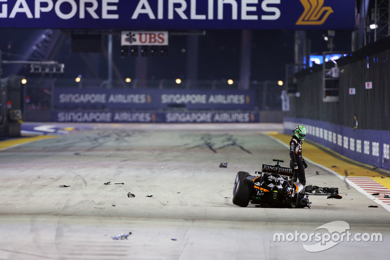 Nico Hulkenberg, Sahara Force India F1 VJM09 crashed out at the start of the race