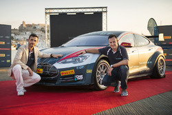 Mark Gemmell and Agustin Paya with the Tesla Model S P85+