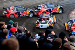 Davy Jeanney, Team Peugeot Hansen; Sébastien Loeb, Team Peugeot Hansen; Kevin Hansen, Peugeot Hansen