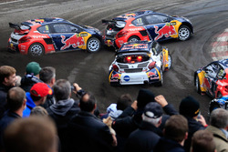 Davy Jeanney, Team Peugeot Hansen; Sébastien Loeb, Team Peugeot Hansen; Kevin Hansen, Peugeot Hansen