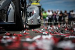 Détail de la voiture du vainqueur Will Power, Team Penske Chevrolet, après l'arrivée