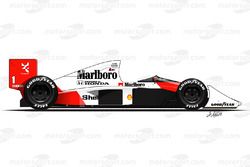 McLaren MP4-5 driven by Ayrton Senna