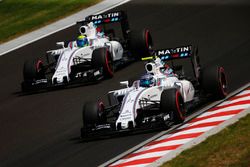 Valtteri Bottas, Williams FW38 en Felipe Massa, Williams FW38