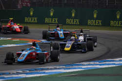 Arjun Maini, Jenzer Motorsport leads Kevin Joerg, DAMS and Konstantin Tereschenko, Campos Racing