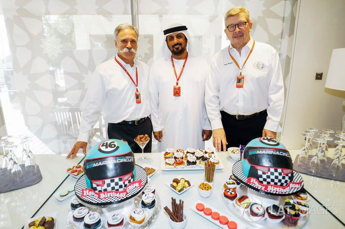 Chase Carey, jefe de la F1, Ross Brawn, director deportivo de la FOM