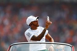 Lewis Hamilton, Mercedes AMG F1, in the drivers parade