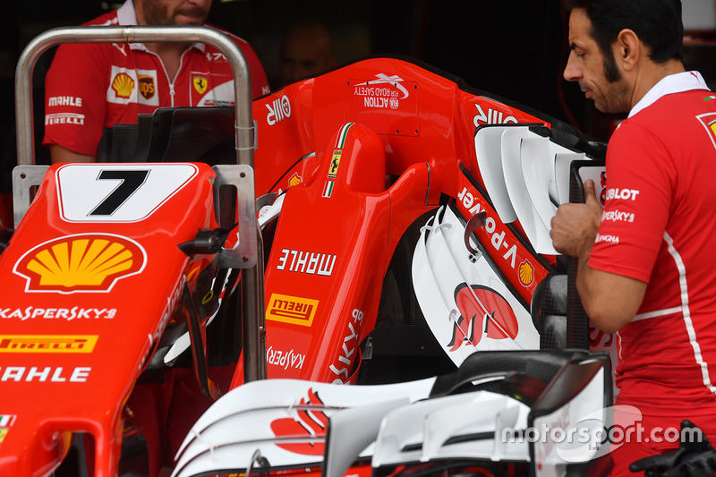 Ferrari SF70H, dettaglio del naso e dell'ala anteriore