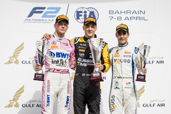 Podium: second place Maximilian Gunther, BWT Arden, Race winner Artem Markelov, RUSSIAN TIME, third place Sergio Sette Camara, Carlin