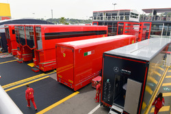 Ferrari trucks in the Paddock