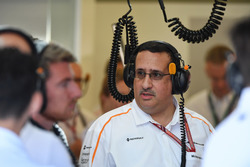 Mansour Ojjeh, McLaren, Zak Brown, McLaren Racing CEO ve Sheikh Mohammed bin Essa Al Khalifa, McLaren Hissedarı