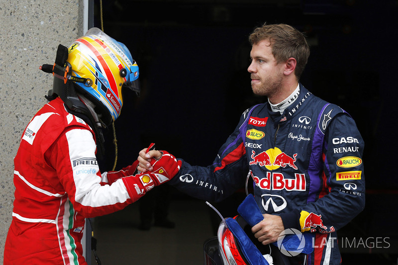 Polesitter Sebastian Vettel, Red Bull Racing, Fernando Alonso, Ferrari