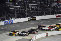 Kyle Busch, Joe Gibbs Racing Toyota wins as Denny Hamlin, Joe Gibbs Racing Toyota and Ryan Blaney, Wood Brothers Racing Ford wreck