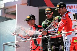 Podium: Marco Melandri, Jonathan Rea, Xavi Fores