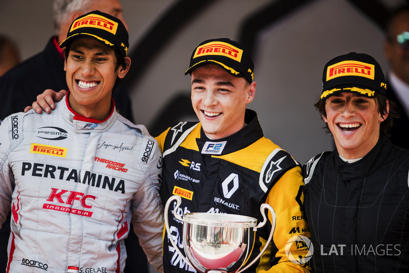 Podio: Artem Markelov, RUSSIAN TIME, Sean Gelael, PREMA Racing, Roberto Merhi, MP Motorsport