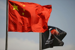 Chinese and F1 flags