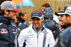 (L to R): Carlos Sainz Jr., Scuderia Toro Rosso with Felipe Massa, Williams and Sergio Perez, Sahara Force India F1