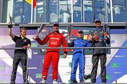 Podium: second place Pepe Oriola, Team Craft-Bamboo, Seat León TCR; Winner Aku Pellinen, West Coast Racing, Honda Civic TCR; third place Dusan Borkovic, B3 Racing Team Hungary, Seat León TCR