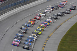 Christopher Bell, Kyle Busch Motorsports Toyota and Johnny Sauter, GMS Racing Chevrolet