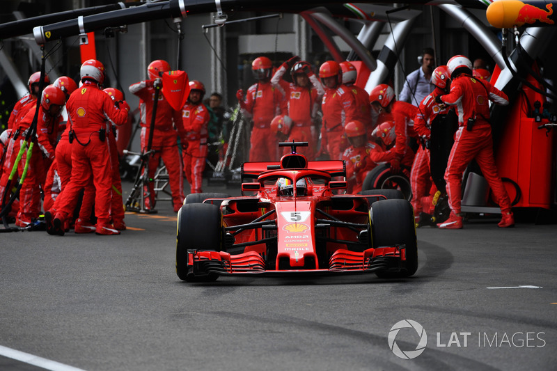 Sebastian Vettel, Ferrari SF71H pit stop