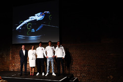 Paddy Lowe, Claire Williams, Lance Stroll, Sergey Sirotkin and Robert Kubica on stage at the launch