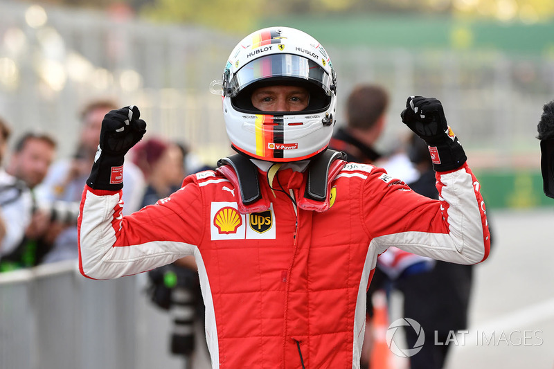 Обладатель поула Себастьян Феттель, Ferrari